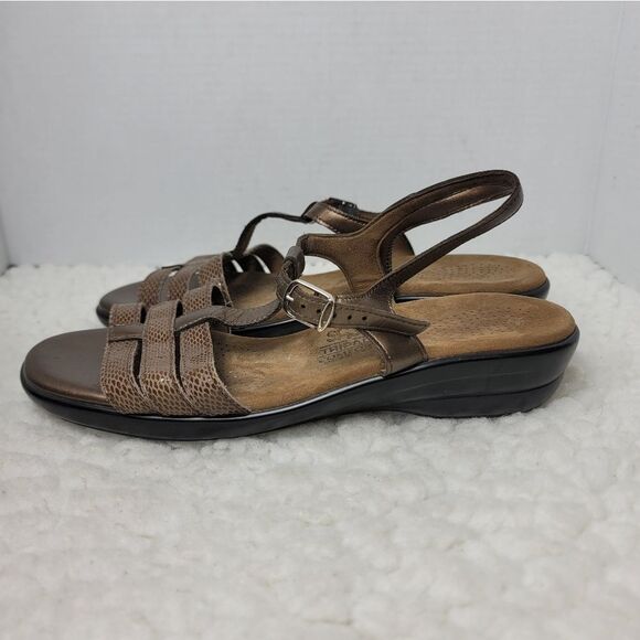 SAS Tripad Capri Women's T-Strap Comfort Sandal Size 10 Browm Leather Shoes - Picture 3 of 9